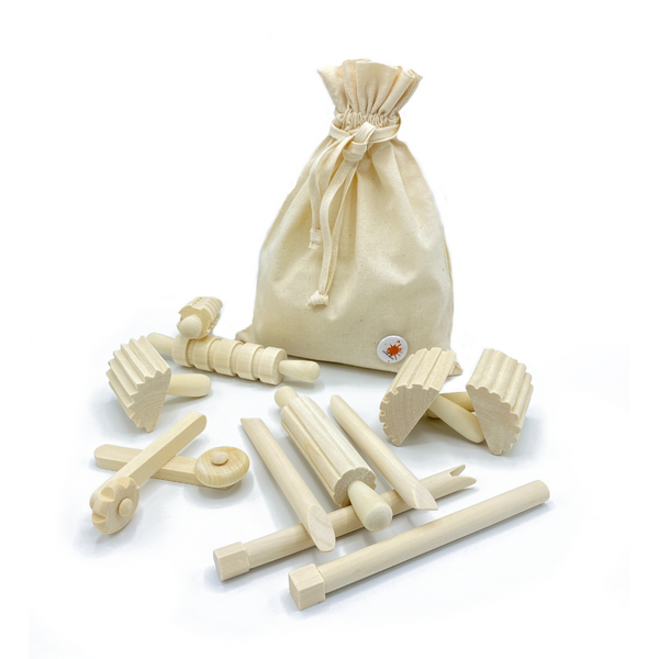 Mucky-Doh: Wooden Utensils - 12 Pieces - Mucky Knees Gift Boutique
