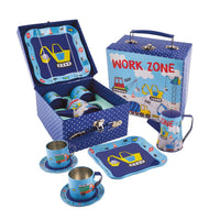 Construction Tin Tea Set - 7 Piece - Mucky Knees Gift Boutique